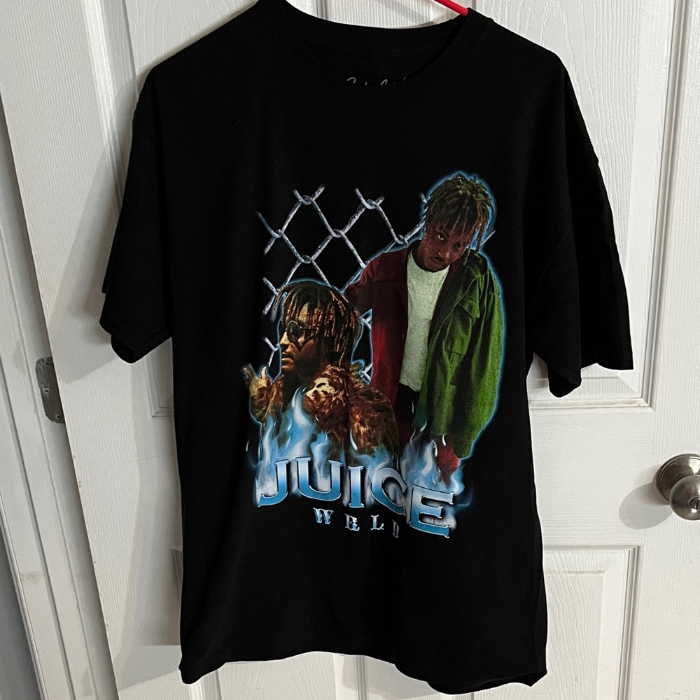 Black Graphic T-Shirt with Juice WRLD Design